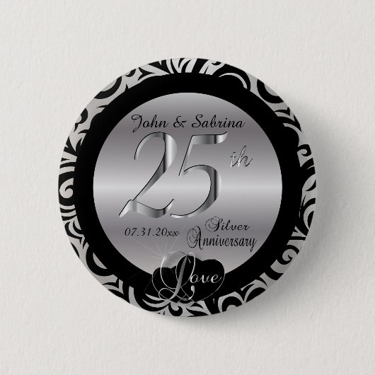 25. Silver Wedding Jubiläum Button (Vorderseite)