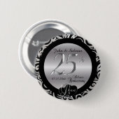 25. Silver Wedding Jubiläum Button (Vorne & Hinten)