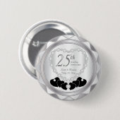 25. Silver Wedding Jubiläum Button (Vorne & Hinten)