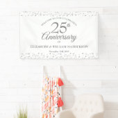 25. Silver Wedding Jubiläum Confetti Willkommen Banner (Insitu)