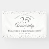 25. Silver Wedding Jubiläum Confetti Willkommen Banner (Horizontal)