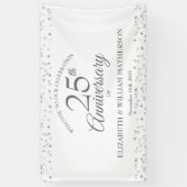 25. Silver Wedding Jubiläum Confetti Willkommen Banner (Vertikal)