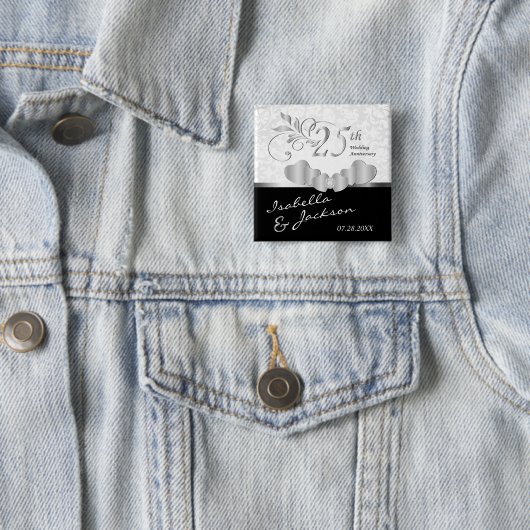 25. Silver Wedding Jubiläum Design Button (Beispiel)