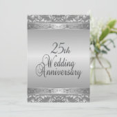 25. Silver Wedding Jubiläum Einladung (Stehend Vorderseite)