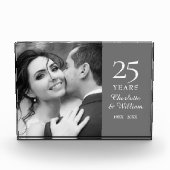 25. Silver Wedding Jubiläum Elegant Fotoblock (Vorderseite)