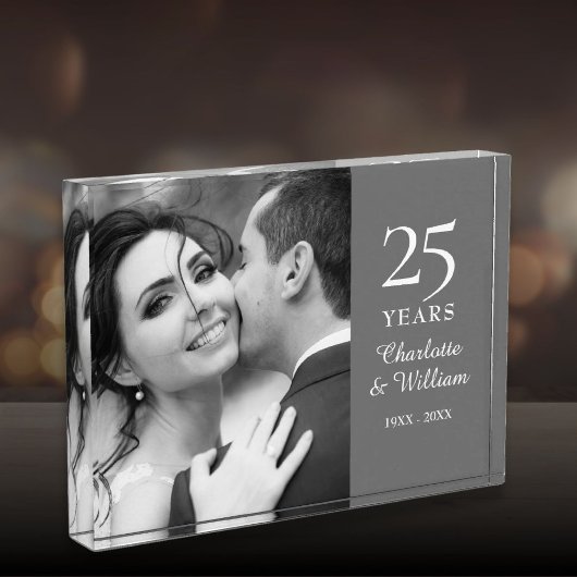 25. Silver Wedding Jubiläum Elegant Fotoblock