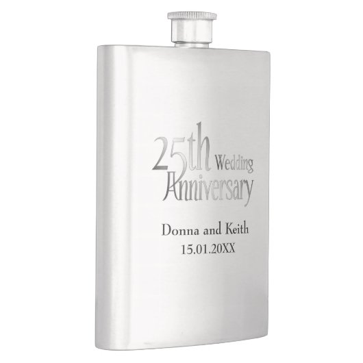 25. Silver Wedding Jubiläum Flachmann (Rechts)