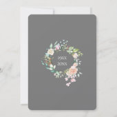 25. Silver Wedding Jubiläum Floral Metallic Einladung (Rückseite)