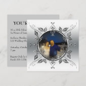 25. Silver Wedding Jubiläum Foto hinzufügen Einladung (Vorne/Hinten)