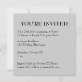 25. Silver Wedding Jubiläum Foto hinzufügen Einladung (Rückseite)