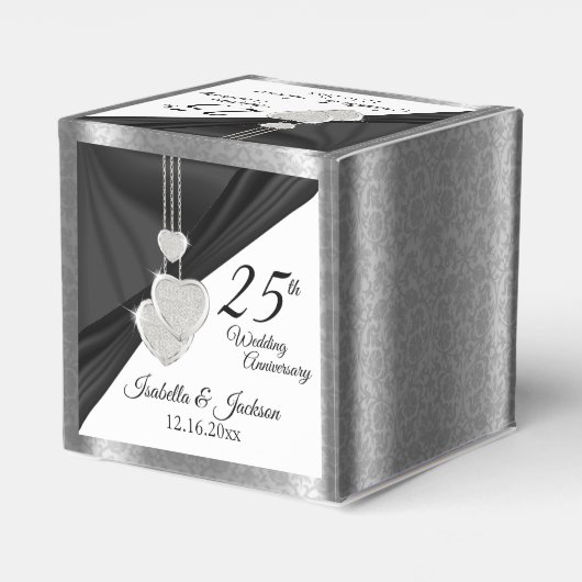 25. Silver Wedding Jubiläum Geschenkschachtel (Rückseite)