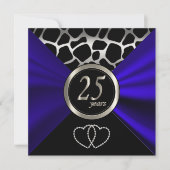 25. Silver Wedding Jubiläum | Giraffenmuster Einladung (Vorderseite)