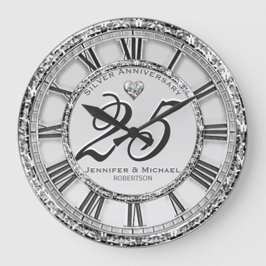 25. Silver Wedding Jubiläum Große Uhr (Vorderseite)