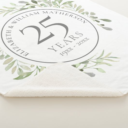 25. Silver Wedding Jubiläum Grün Sherpadecke (3/4)