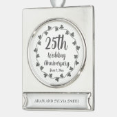 25. Silver Wedding Jubiläum Ivy Wreath Banner-Ornament Silber (Links)