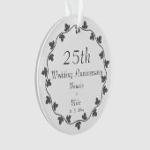 25. Silver Wedding Jubiläum Ivy Wreath Ornament (Vorderseite)