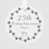 25. Silver Wedding Jubiläum Ivy Wreath Ornament (Rückseite)