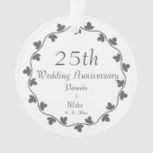 25. Silver Wedding Jubiläum Ivy Wreath Ornament (Vorderseite)
