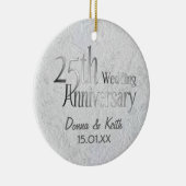 25. Silver Wedding Jubiläum Keramik Ornament (Rechts)