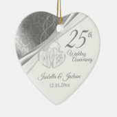 25. Silver Wedding Jubiläum Keramik Ornament (Rechts)