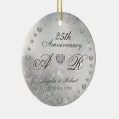 25. Silver Wedding Jubiläum Keramik Ornament (Rechts)