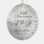 25. Silver Wedding Jubiläum Keramik Ornament (Links)