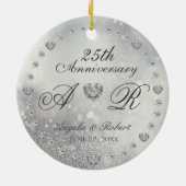 25. Silver Wedding Jubiläum Keramik Ornament (Hinten)