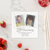 25. Silver Wedding Jubiläum Kinder-Fotos Serviette (Beispiel)