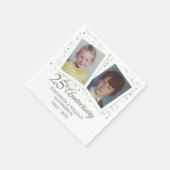 25. Silver Wedding Jubiläum Kinder-Fotos Serviette (Ecke)