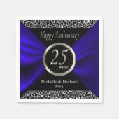 25. Silver Wedding Jubiläum | Leopard Muster Serviette (Vorderseite)