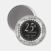 25. Silver Wedding Jubiläum Magnet (Vorderseite/Rückseite)