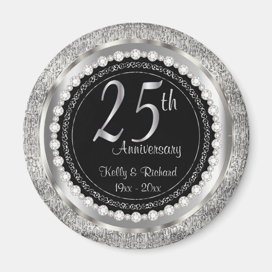 25. Silver Wedding Jubiläum Magnet (Vorne)