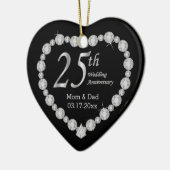25. Silver Wedding Jubiläum Memento Design Keramikornament (Links)
