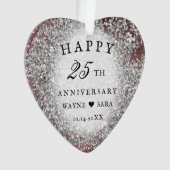 25. Silver Wedding Jubiläum Ornament (Vorderseite)