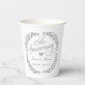 25. Silver Wedding Jubiläum Pappbecher (Vorderseite)
