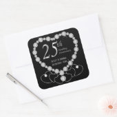 25. Silver Wedding Jubiläum Quadratischer Aufkleber (Umschlag)