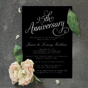 25. Silver Wedding Jubiläum Real Folieneinladung