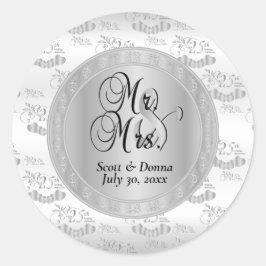 25. Silver Wedding Jubiläum Runder Aufkleber