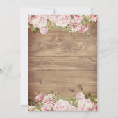 25. Silver Wedding Jubiläum Rustikale Rose Einladung (Rückseite)