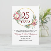 25. Silver Wedding Jubiläum Save The Date (Stehend Vorderseite)