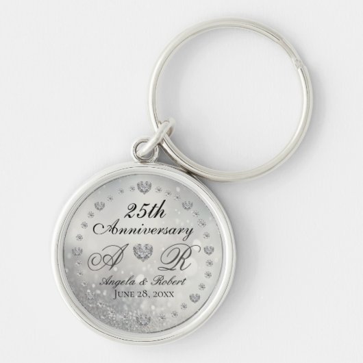 25. Silver Wedding Jubiläum Schlüsselanhänger (Vorne)
