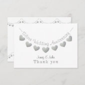 25. Silver Wedding Jubiläum Vielen Dank Dankeskarte (Vorne/Hinten)