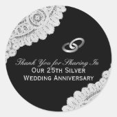 25. Silver Wedding Jubiläum Vielen Dank Runder Aufkleber (Vorderseite)