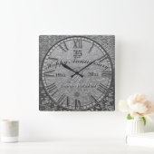 25. Silver Wedding Jubiläum Vintag Antique Quadratische Wanduhr (Zuhause)