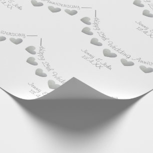 25. Silver Wedding Jubiläum weißes Bollwerk Geschenkpapier