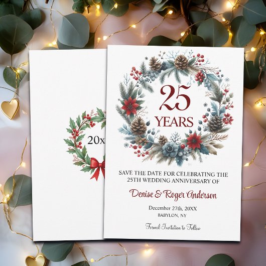 25. Silver Wedding Jubiläum Winter Save The Date