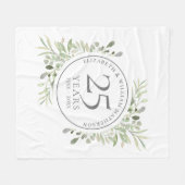 25. Silver Wedding Jubiläumsgrün Fleecedecke (Vorderseite (Horizontal))