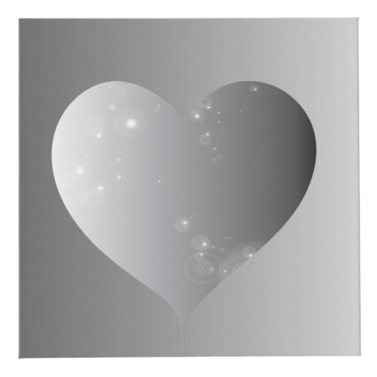 25. Silvery Gray Rose Herzrahmen 4 Foto Würfel (Vorderseite)