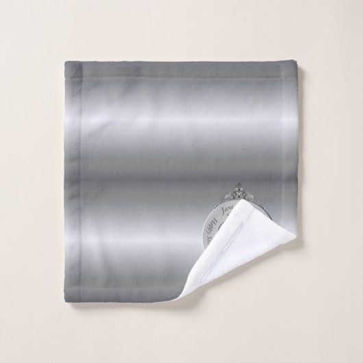 25. Silvery Wedding Jubiläum Badhandtuch Set (Waschlappen)