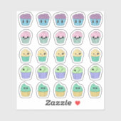 25 Süße Kawaii-Cupcake-Aufkleber Aufkleber (Blatt)
